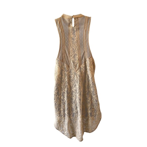 Free People Maisie Tunic Antique Ivory Lace High Neck Sleeveless Blouse Tank Med - Picture 4 of 12